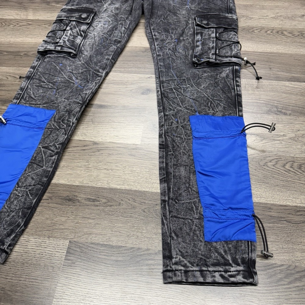 Denim I City Jeans Mens Size 34x30 Distressed Paint Splatter Cargo Jeans - Picture 3 of 13